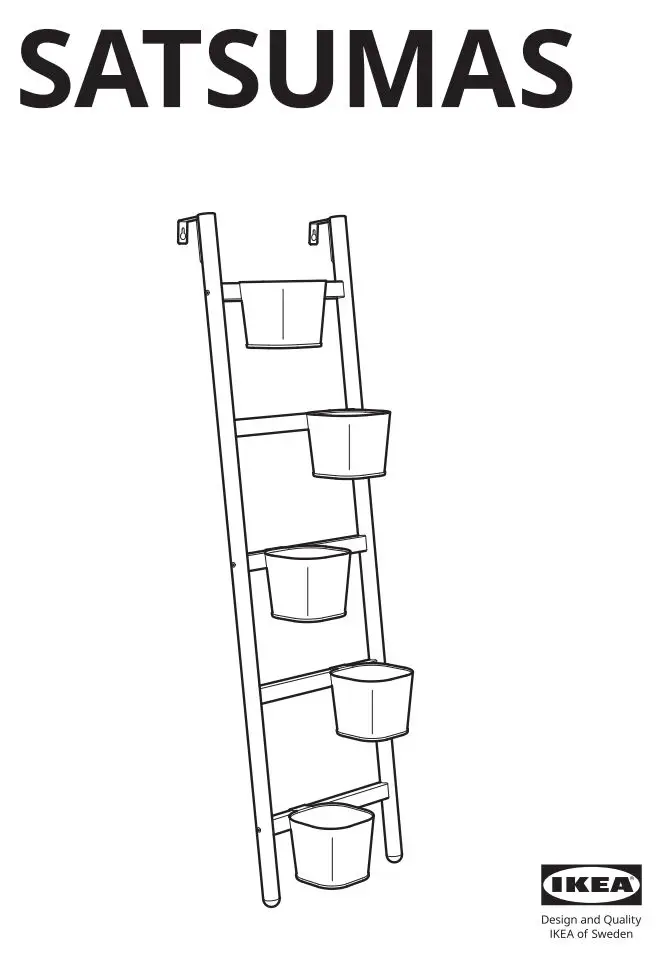 IKEA 10258155 SATSUMAS Plant Stand with 5 Plant Pots Instruction Manual