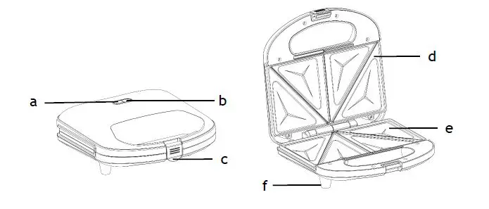 anko FS-8016-T Sandwich Maker fig1