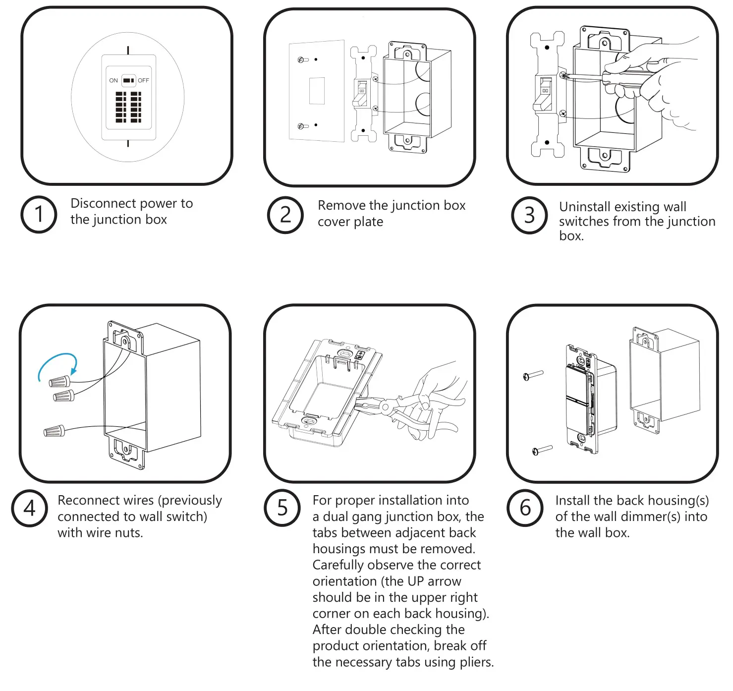 Daintree WWD2-2IW Wireless Wall Dimmer - Installation of Back Housing onto Junction Box