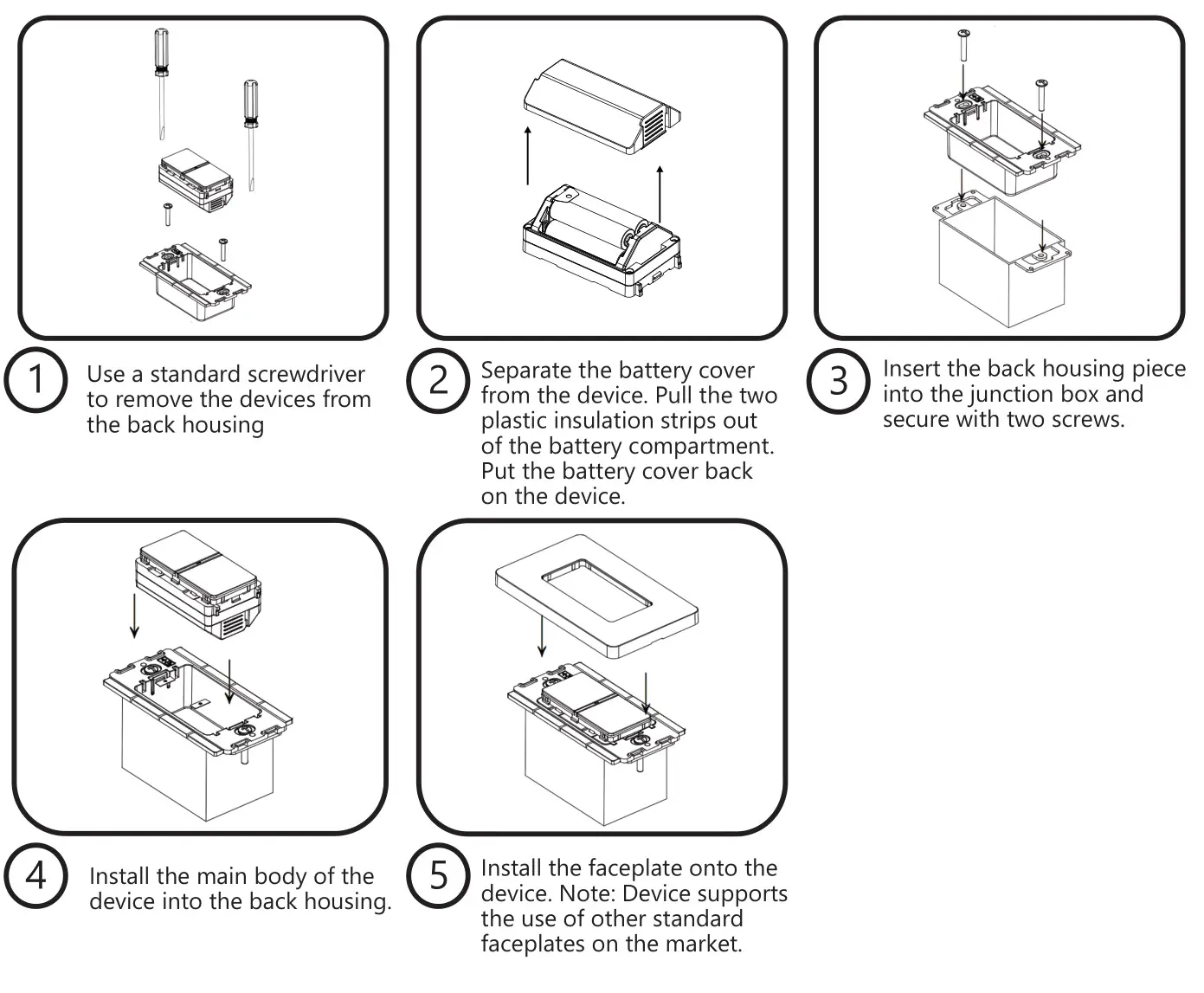 Daintree WWD2-2IW Wireless Wall Dimmer - Installation of Device into Back Housing