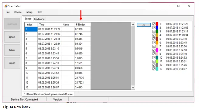 PSI SpectraPen Mini Software FIG 18