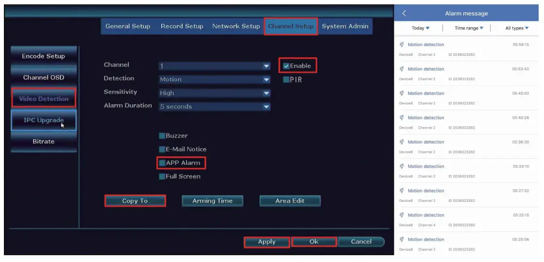 get motion notifications