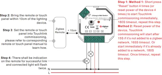 TouchLink to a Zigbee Remote