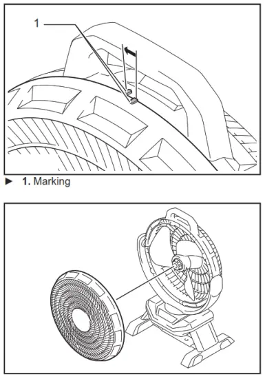 makita CF002G Cordless Fan - counterclockwise