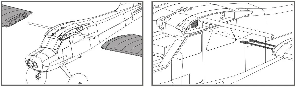 FMS 1400mm Kingfisher Landing gear set installation 2