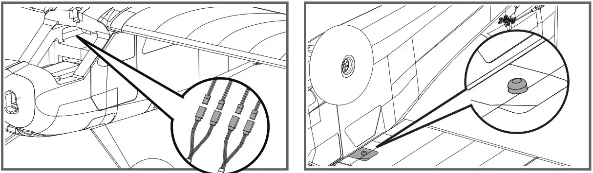 FMS 1400mm Kingfisher Landing gear set installation 3