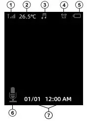 Feelstorm BM920 Video Baby Monitor User Manual - Monitoring Screen icons