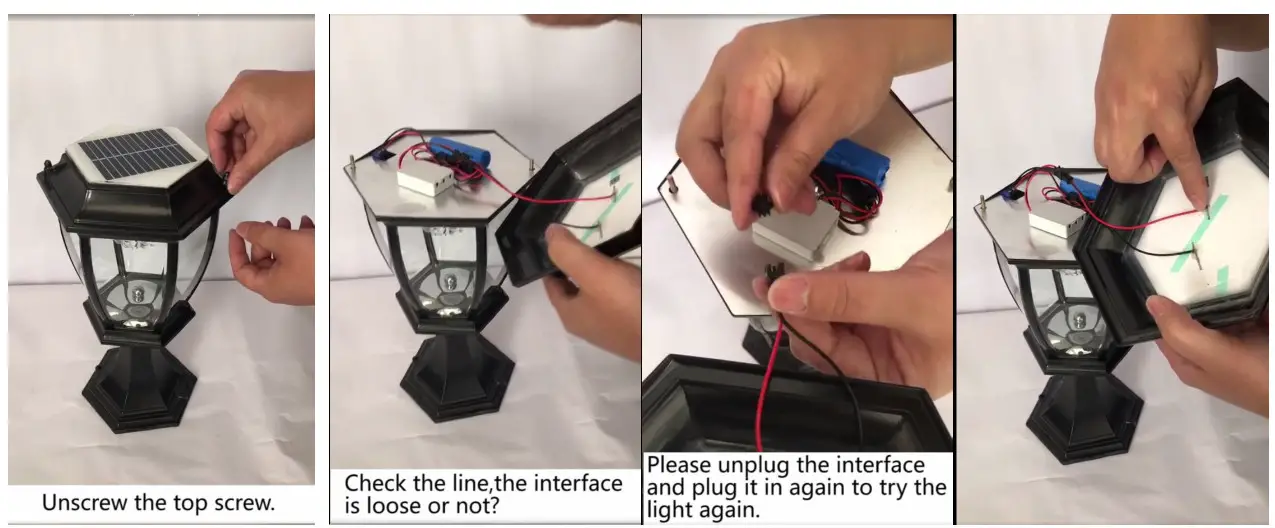 Lights Solar Post Light - Please Check the Line by yourself
