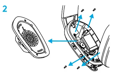 logitech G435 SE LIGHTSPEED Bluetooth Wireless Gaming Headset - BATTERY REMOVAL1