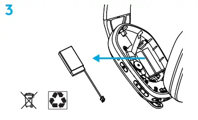 logitech G435 SE LIGHTSPEED Bluetooth Wireless Gaming Headset - BATTERY REMOVAL3