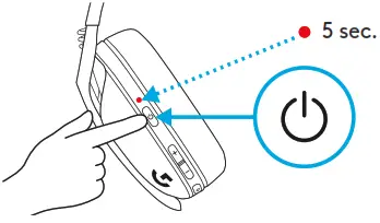 logitech G435 SE LIGHTSPEED Bluetooth Wireless Gaming Headset - BATTERY1