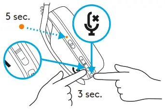 logitech G435 SE LIGHTSPEED Bluetooth Wireless Gaming Headset - MUTE2