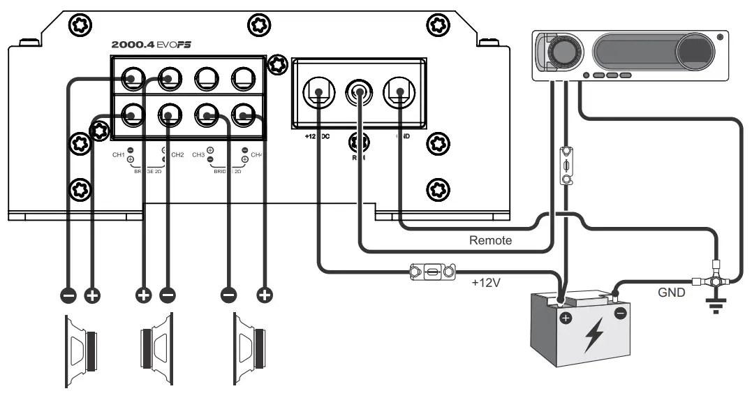 SOUNDDigital 2000 4 4 Ohm 2000 Watt 4 Channel Powersports Amplifier - WIRING DIAGRAM 2