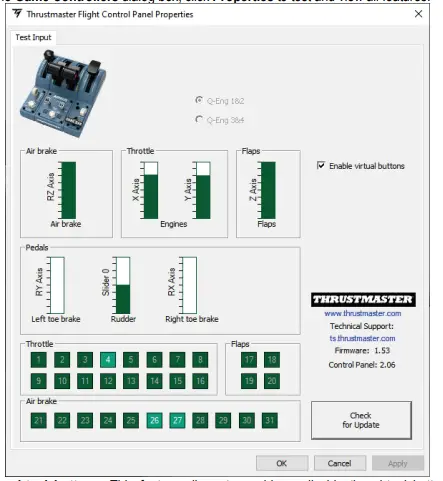 Game Controllers dialog box