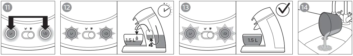Start the first descaling cycle