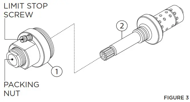 SYMMONS Origins Trim Series with TA-10 Flow Control Spindle & T-12A Cap - Parts Breakdown