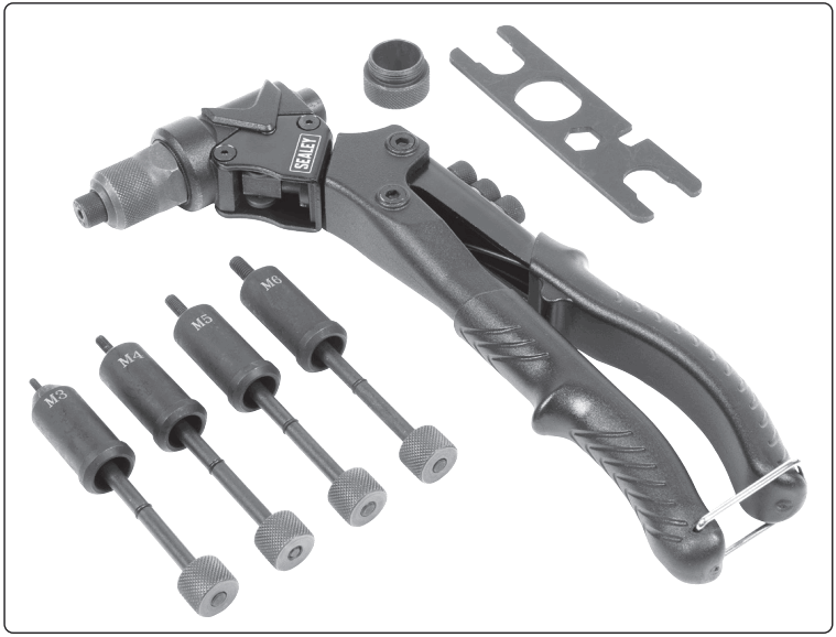 SEALEY AK3992 Swivel Head 2In1 RiveterSEALEY AK3992 Swivel Head 2In1 Riveter