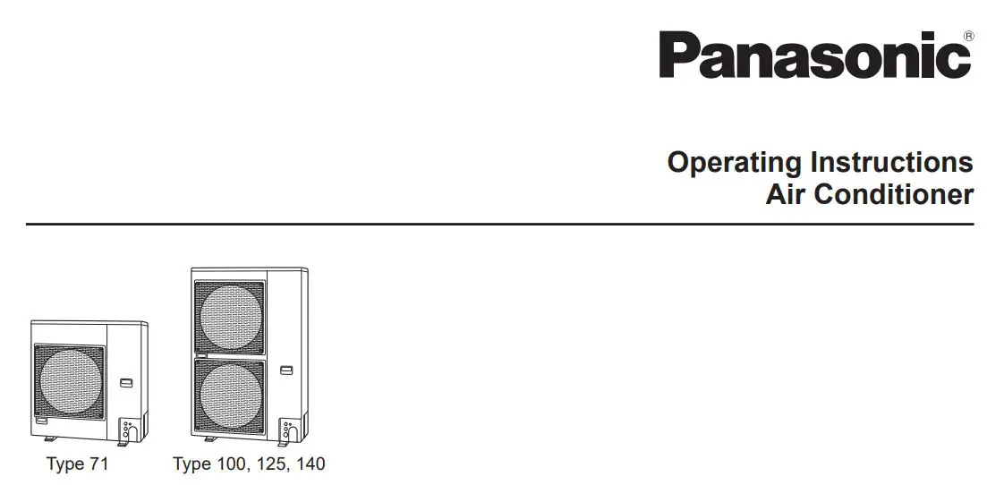 Panasonic Air Conditioner Instruction Manual