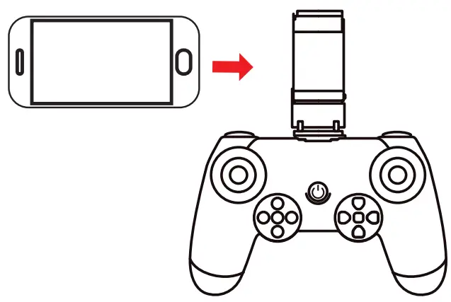 HOLD THE SMART DEVICE ON THE REMOTE CONTROL