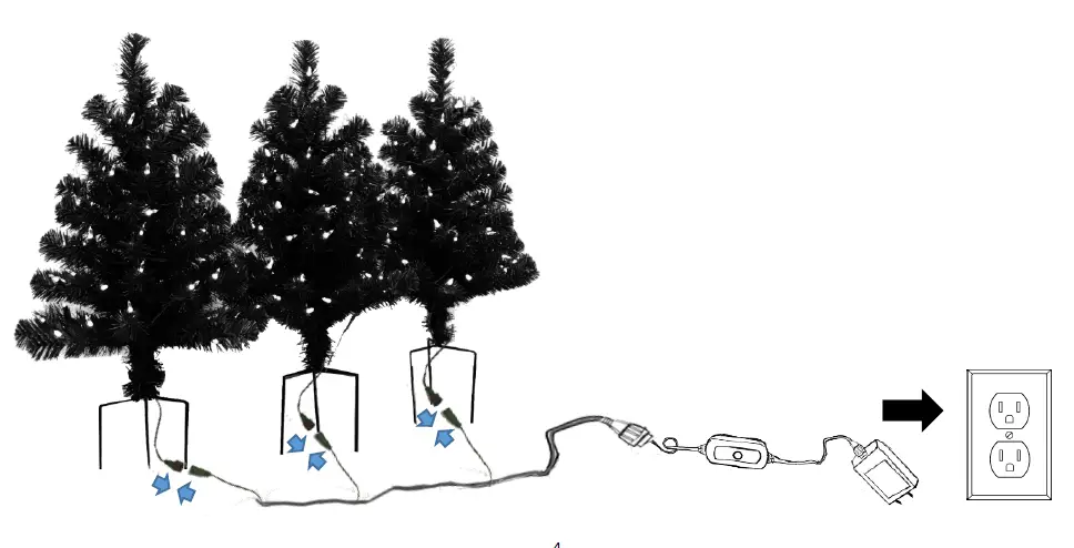 Mr Christmas 68339 Alexa Compatible Outdoor Safe LED Stake Trees 3