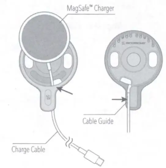 FIG 10 Route the cable on the charger through the opening