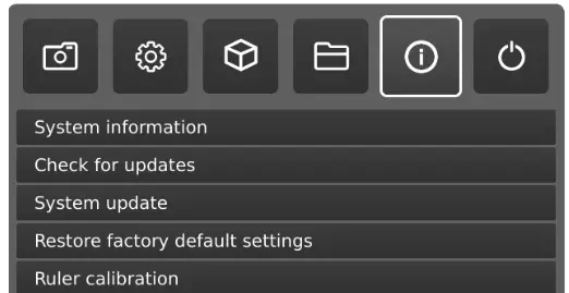 TAGARNO MOVE High Speed Modular Microscope - Setup menu