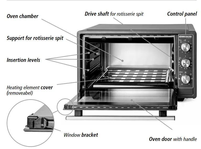 ROMMELSBACHER BG 1620 Baking and Grilling Oven with Rotisserie and Circulating Air -Fig
