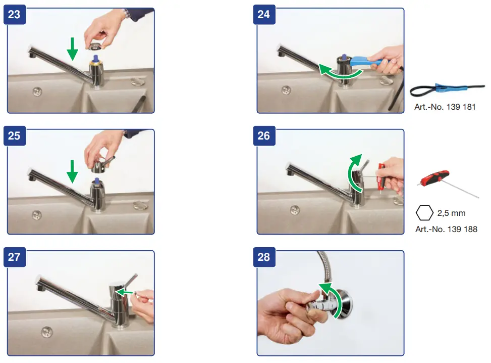 BLANCOANTAS ND Low Pressure Brass Silgranit Look Dual Finish Black Chrome Taps - fig 6