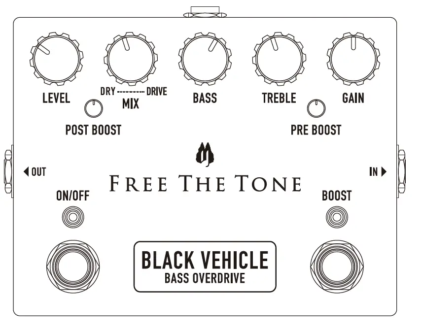 FREE THE TONE Black Vehicle BV-1V Bass Overdrive 1