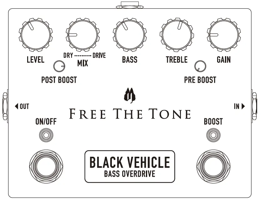 FREE THE TONE Black Vehicle BV-1V Bass Overdrive 2