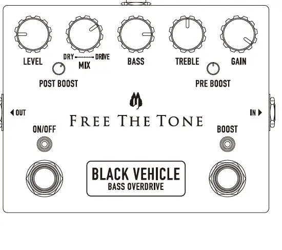 FREE THE TONE Black Vehicle BV-1V Bass Overdrive 4