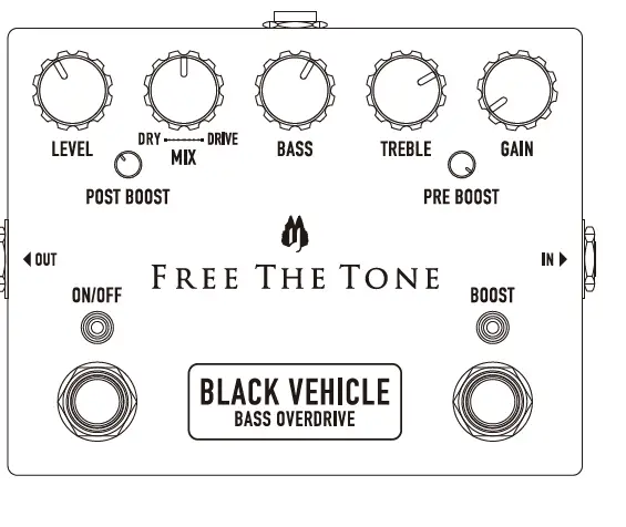 FREE THE TONE Black Vehicle BV-1V Bass Overdrive 5