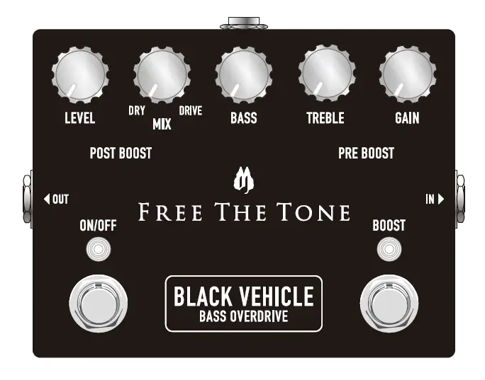 FREE THE TONE Black Vehicle BV-1V Bass Overdrive