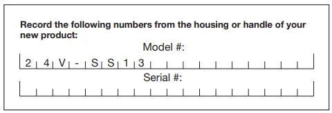 Model and Serial Numbers 