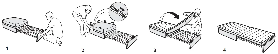 IKEA VALLENTUNA 3-Seat Modular Sofa with Sofa Bed - VALLENTUNA .