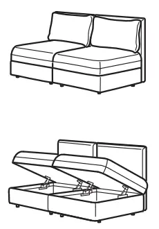 IKEA VALLENTUNA 3-Seat Modular Sofa with Sofa Bed - VALLENTUNA 4