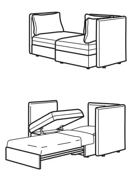 IKEA VALLENTUNA 3-Seat Modular Sofa with Sofa Bed - VALLENTUNA 5