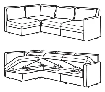 IKEA VALLENTUNA 3-Seat Modular Sofa with Sofa Bed - VALLENTUNA 9