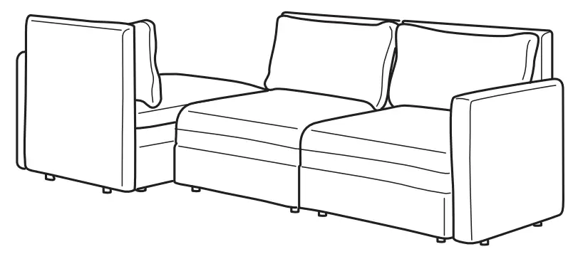 IKEA VALLENTUNA 3-Seat Modular Sofa with Sofa Bed - VALLENTUNA