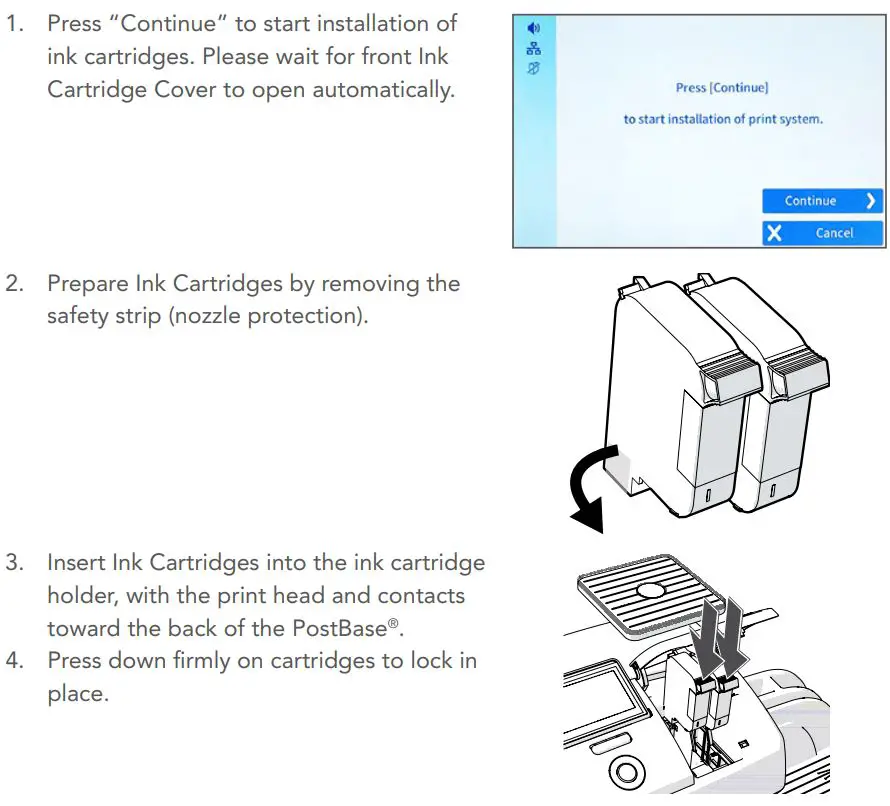 FP PostBase, PostBase Insight Installation Guide - Install Ink Cartridges