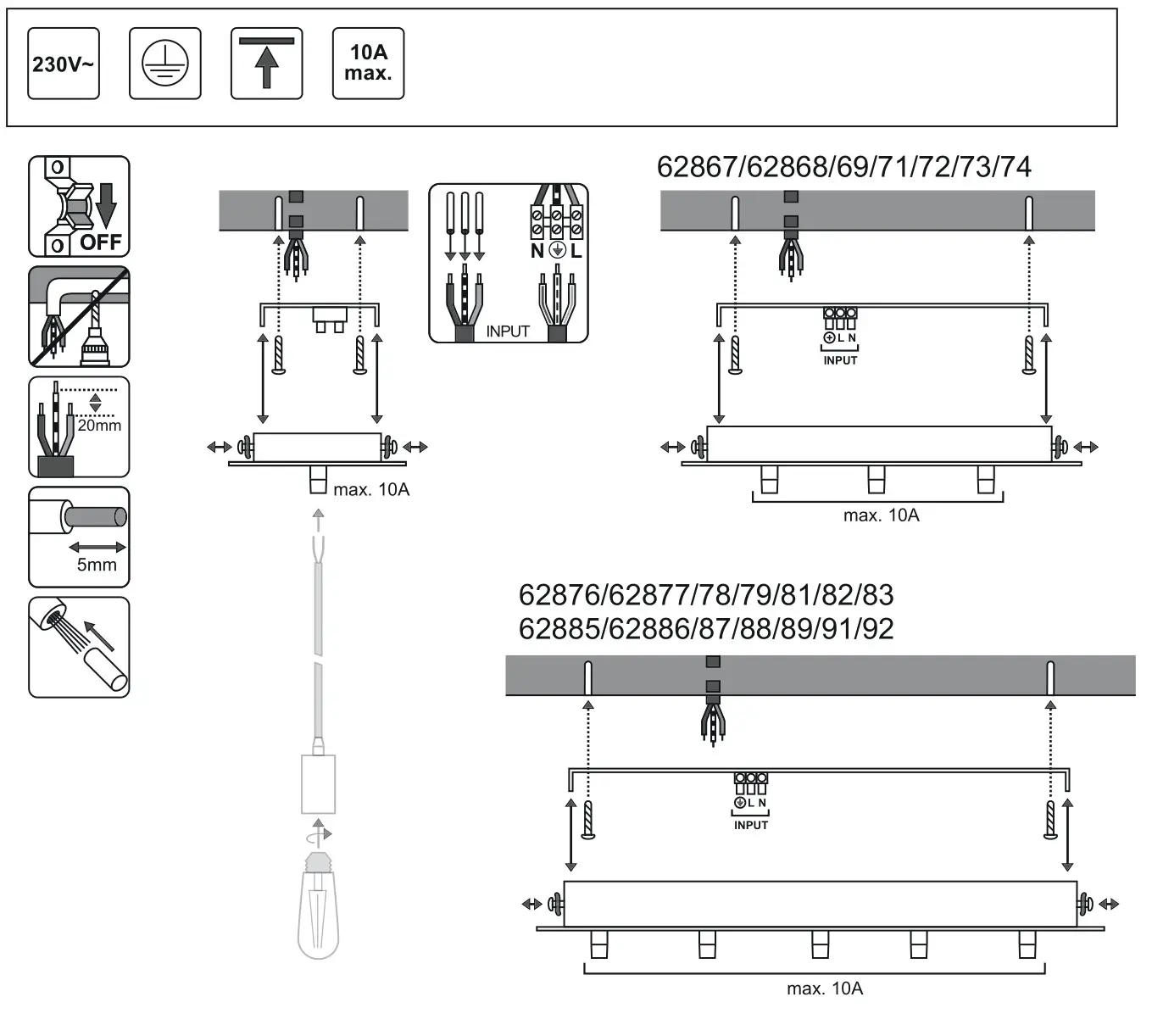 EGLO 62867 Canopy 3 Fold Surface Mounted - overview