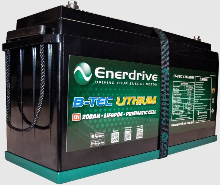Enerdrive B-TEC 200Ah Slim Metal Case Lithium Battery