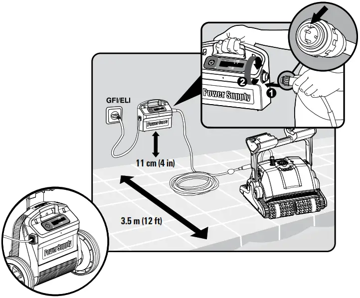 maytronics M400 Robotic Pool Cleaner - Position the power supply