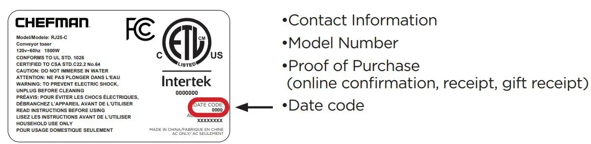 CHEFMAN RJ38-SQ-45T TurboFry Touch Air Fryer User Guide - What do I Need to Register my Product