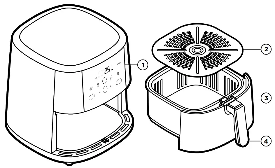 CHEFMAN RJ38-SQSS-8 Turbo Touch Air Fryer -Control Pane-stem-FEATURES