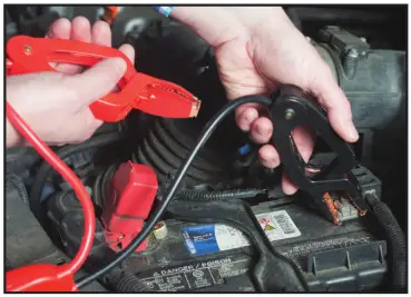 Weego 44.1 12-Volt Portable Lithium Jump Starter - Attach Black (-), Then Red (+)