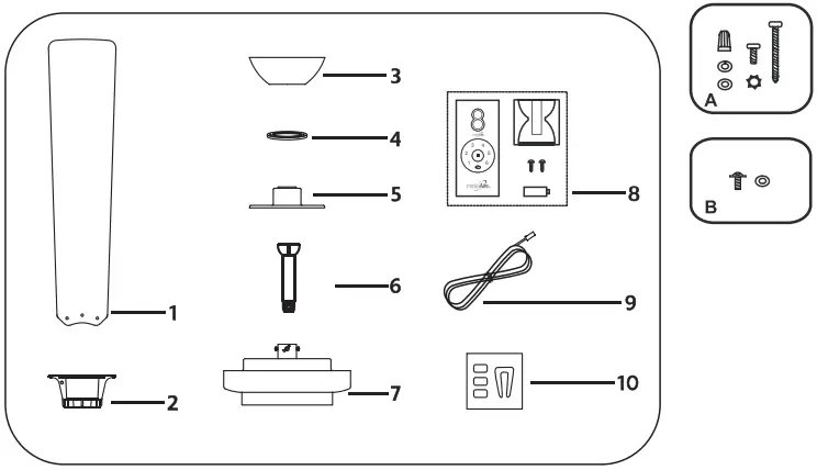minkaAire Sabot LED Ceiling Fan - Package Content