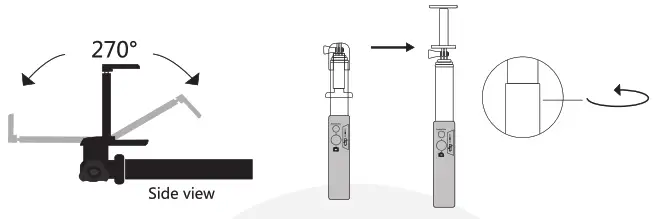 Valore AC8810 Wireless Selfie Stick - Adjust the retractable handle