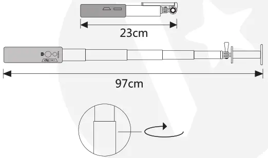 Valore AC8810 Wireless Selfie Stick - Adjust the retractable handle2