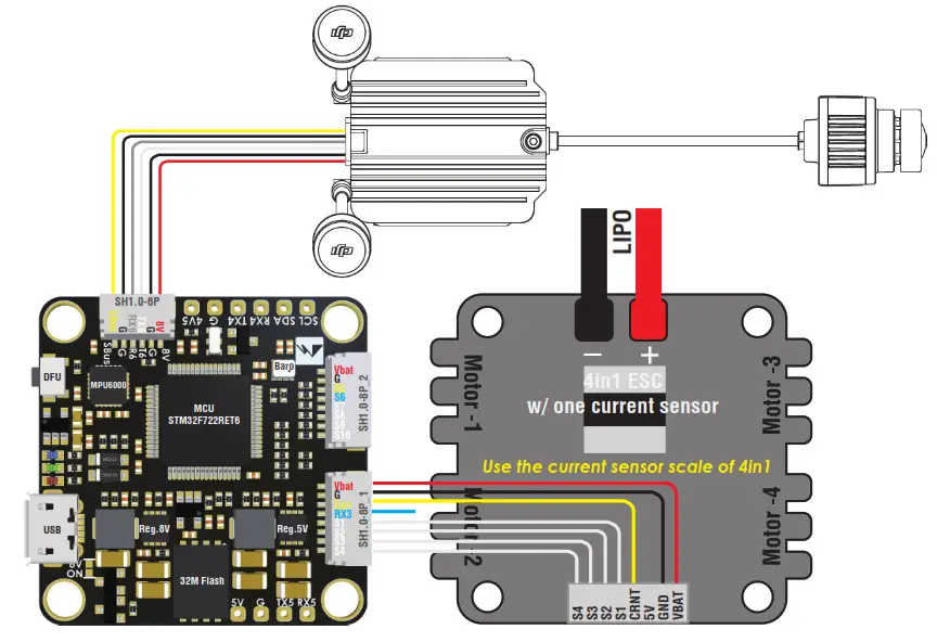 MATEKSYS F722-HD Flight Controller - Wiring (Multirotors) 1